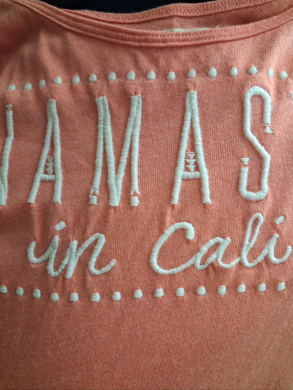Hollister "Namaste in Cali" Fringe Tank Top Coral Pink Size L - Picture 4 of 5